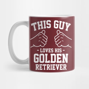 This guy loves his golden retriever Mug